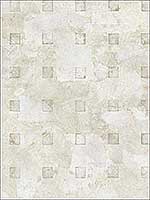 Square Faux Texture White Soft Brown Wallpaper RM40810 by Casa Mia Wallpaper for sale at Wallpapers To Go