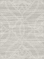 Big Scroll Grey White Wallpaper RM30408 by Casa Mia Wallpaper for sale at Wallpapers To Go