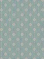 Geometric Hexagon Silver Grey Blue Wallpaper RM30604 by Casa Mia Wallpaper for sale at Wallpapers To Go