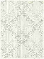 Double Scroll Soft Cream Soft Grey Soft Brown Wallpaper RM30708 by Casa Mia Wallpaper for sale at Wallpapers To Go