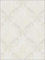 Double Scroll Soft Cream Soft Beige Soft White Wallpaper RM30710 by Casa Mia Wallpaper for sale at Wallpapers To Go