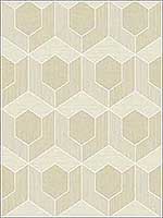 3D Hexagon Send Cream Wallpaper RM70405 by Casa Mia Wallpaper for sale at Wallpapers To Go