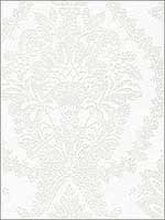 Heritage Damask White Beige Wallpaper HC7588 by Ronald Redding Wallpaper for sale at Wallpapers To Go