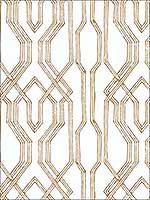 Oriental Lattice White Gold Wallpaper AF6560 by Ronald Redding Wallpaper for sale at Wallpapers To Go