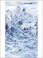 Misty Mountain Blue 3 Panel Mural AF6598M by Ronald Redding Wallpaper for sale at Wallpapers To Go
