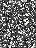 Fox and Hare Black Peel and Stick Wallpaper PSW1164RL by Magnolia Home Wallpaper by Joanna Gaines for sale at Wallpapers To Go