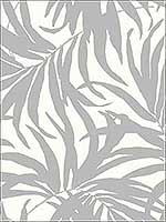 Bali Leaves Grey Silver Peel and Stick Wallpaper PSW1032RL by York Wallpaper for sale at Wallpapers To Go