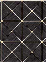 Double Diamonds Black Gold Peel and Stick Wallpaper PSW1070RL by York Wallpaper for sale at Wallpapers To Go