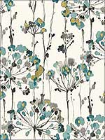 Flourish Turquoise Peel and Stick Wallpaper PSW1096RL by York Wallpaper for sale at Wallpapers To Go