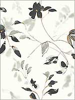 Linden Flower Black Peel and Stick Wallpaper PSW1103RL by York Wallpaper for sale at Wallpapers To Go
