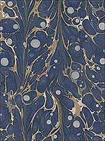 Marbled Endpaper Navy Peel and Stick Wallpaper PSW1114RL by York Wallpaper for sale at Wallpapers To Go