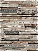 Reclaimed Wood Plank Charcoal and Brown Wallpaper NW32601 by NextWall Wallpaper for sale at Wallpapers To Go