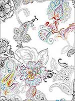 Colorful Paisley Multicolored Wallpaper NW33600 by NextWall Wallpaper for sale at Wallpapers To Go