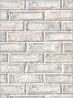 Appleton Grey Faux Weathered Brick Wallpaper 292150108 by Warner Wallpaper for sale at Wallpapers To Go