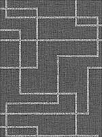 Clarendon Charcoal Geometric Faux Grasscloth Wallpaper 292150500 by Warner Wallpaper for sale at Wallpapers To Go