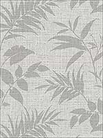 Chandler Light Grey Botanical Faux Grasscloth Wallpaper 292150800 by Warner Wallpaper for sale at Wallpapers To Go