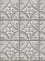 Cornelius White Tin Ceiling Tile Wallpaper 292223763 by A Street Prints Wallpaper for sale at Wallpapers To Go