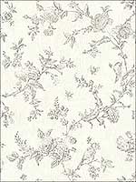 French Nightingale Taupe Floral Scroll Wallpaper 311902193 by Chesapeake Wallpaper for sale at Wallpapers To Go