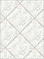 Brandi White Metallic Faux Tile Wallpaper 311913091 by Chesapeake Wallpaper for sale at Wallpapers To Go