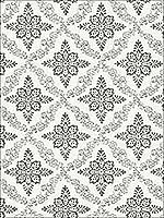 Wynonna Black Geometric Floral Wallpaper 311913534 by Chesapeake Wallpaper for sale at Wallpapers To Go