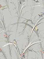 Meadowlark Grey Botanical Wallpaper 3119193211 by Chesapeake Wallpaper for sale at Wallpapers To Go