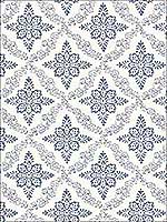 Wynonna Navy Geometric Floral Wallpaper 311913532 by Chesapeake Wallpaper for sale at Wallpapers To Go