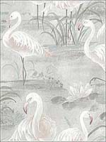 Everglades Grey Flamingos Wallpaper 312013603 by Chesapeake Wallpaper for sale at Wallpapers To Go