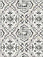Sonoma Charcoal Spanish Tile Wallpaper 290412331 by Brewster Wallpaper for sale at Wallpapers To Go