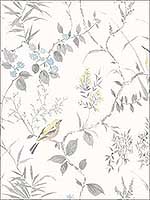 Imperial Garden Light Grey Botanical Wallpaper 290424172 by Brewster Wallpaper for sale at Wallpapers To Go