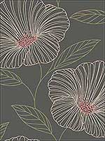 Mythic Brown Floral Wallpaper 290424319 by Brewster Wallpaper for sale at Wallpapers To Go