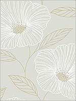 Mythic Light Grey Floral Wallpaper 290424320 by Brewster Wallpaper for sale at Wallpapers To Go