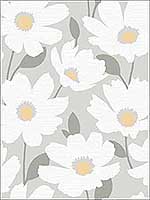 Astera Grey Floral Wallpaper 290425674 by Brewster Wallpaper for sale at Wallpapers To Go
