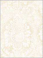 Valentine Damask Cream Vanilla Wallpaper AB42427 by Patton Norwall Wallpaper for sale at Wallpapers To Go