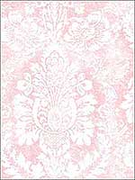 Valentine Damask Pink Wallpaper AF37711 by Patton Norwall Wallpaper for sale at Wallpapers To Go