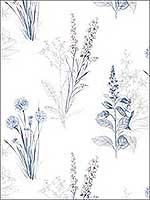 Flora Blue Grey Wallpaper AF37716 by Patton Norwall Wallpaper for sale at Wallpapers To Go