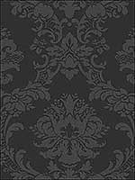 Damask Black Wallpaper SB37906 by Patton Norwall Wallpaper for sale at Wallpapers To Go