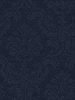 Damask Navy Blue Wallpaper SK34734 by Patton Norwall Wallpaper for sale at Wallpapers To Go