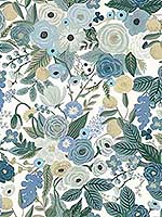 Garden Party Blues Wallpaper RI5120 by Rifle Paper Co Wallpaper for sale at Wallpapers To Go