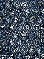 Hawthorne Navy Gold Wallpaper RI5131 by Rifle Paper Co Wallpaper for sale at Wallpapers To Go