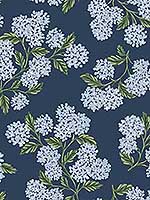Hydrangea Navy Wallpaper RI5142 by Rifle Paper Co Wallpaper for sale at Wallpapers To Go