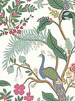 Peacock Periwinkle Wallpaper RI5174 by Rifle Paper Co Wallpaper for sale at Wallpapers To Go