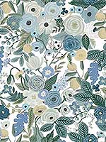Garden Party Blue Peel and Stick Wallpaper PSW1201RL by Rifle Paper Co Wallpaper for sale at Wallpapers To Go