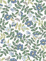 Primrose Blue Off White Peel and Stick Wallpaper PSW1316RL by Rifle Paper Co Wallpaper for sale at Wallpapers To Go