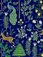 Menagerie Blue Peel and Stick Wallpaper PSW1323RL by Rifle Paper Co Wallpaper for sale at Wallpapers To Go