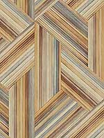 Geo Inlay Saddle Brown Steel Wallpaper LW50106 by Seabrook Wallpaper for sale at Wallpapers To Go