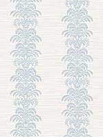 Palm Frond Stripe Stringcloth Blue Frost Bone Whte Wallpaper LN10502 by Seabrook Wallpaper for sale at Wallpapers To Go