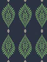 Mirasol Palm Frond Midnight Blue Spearmint Wallpaper LN10612 by Seabrook Wallpaper for sale at Wallpapers To Go