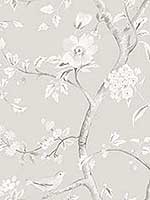 Southport Floral Trail Metallic Silver Fog Wallpaper LN11108 by Seabrook Wallpaper for sale at Wallpapers To Go