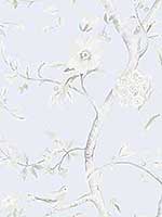 Southport Floral Trail Blue Frost Cove Gray Wallpaper LN11122 by Seabrook Wallpaper for sale at Wallpapers To Go