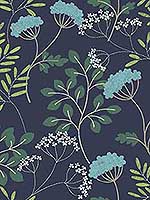 Sorrel Navy Botanicals Wallpaper 297587541 by A Street Prints Wallpaper for sale at Wallpapers To Go